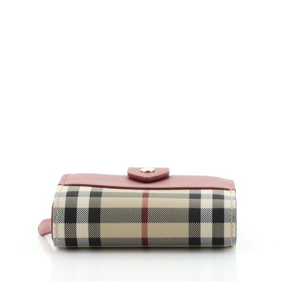 BURBERRY Finsbury Wallet Horseferry Check Canvas and Leather - Picture 2 of 14